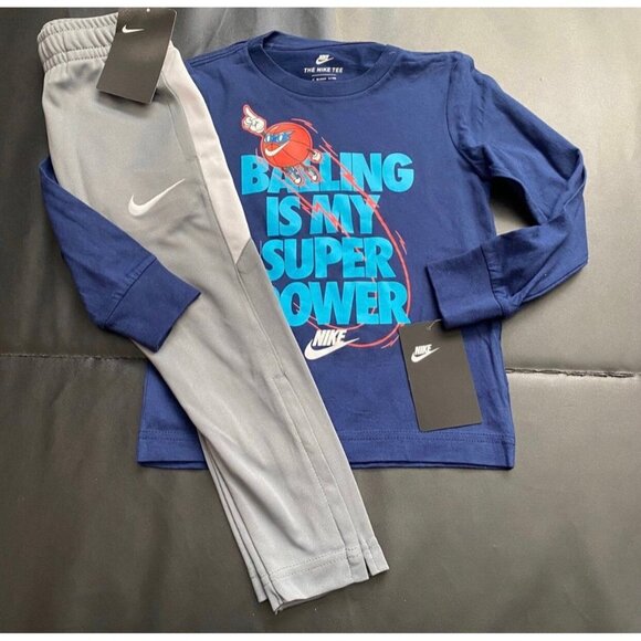 NWT Nike Track Pants & Long Sleeve Tee Set Boys Size 4